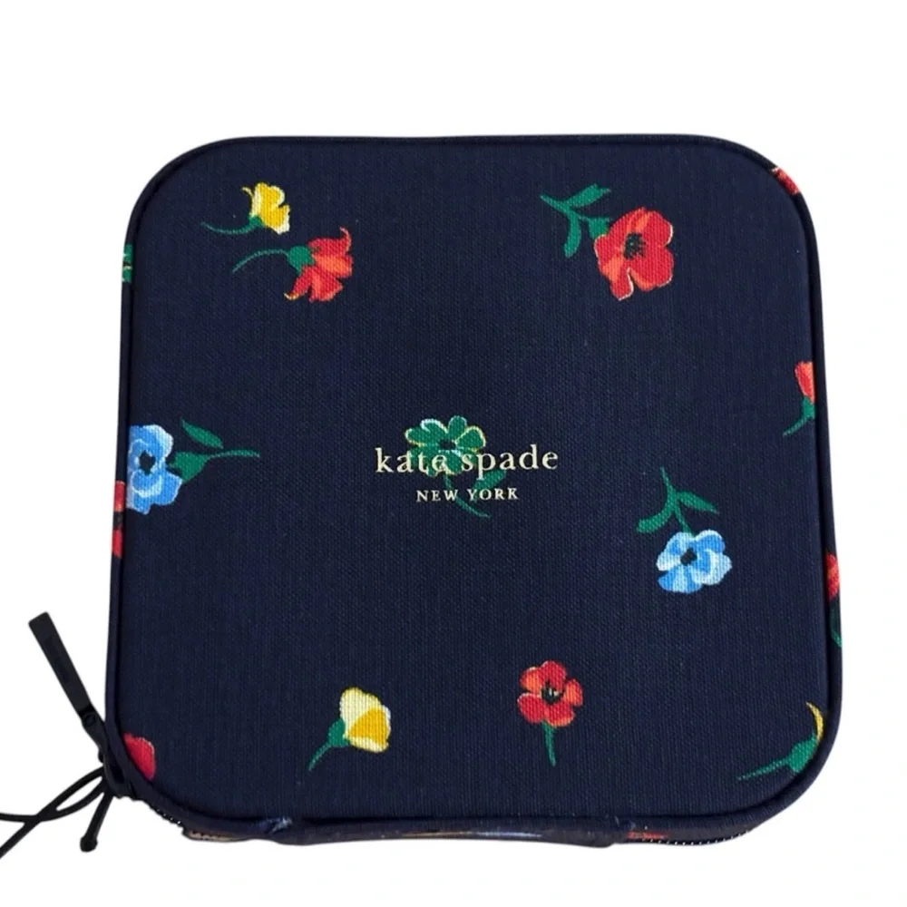 Kate Spade Floral Print Navy Accessory Pouch - Picture 1 of 9